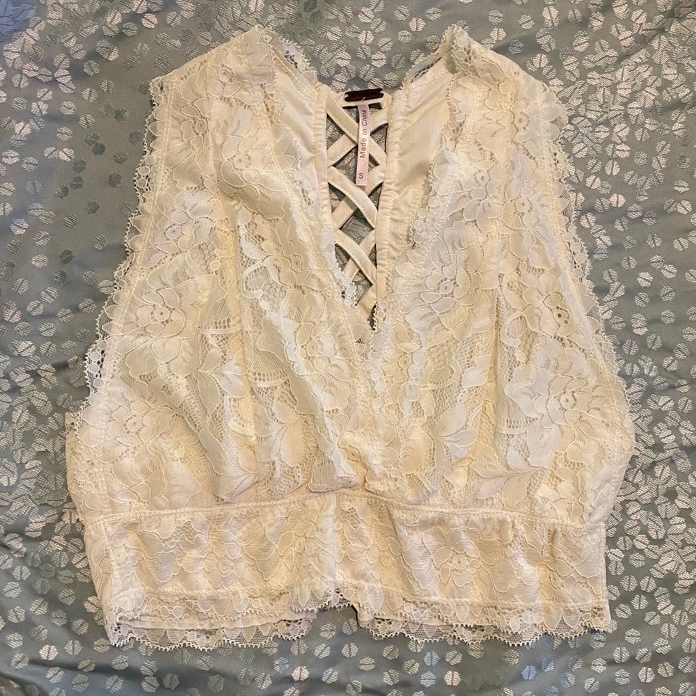 Off White Lacey Bralette Top